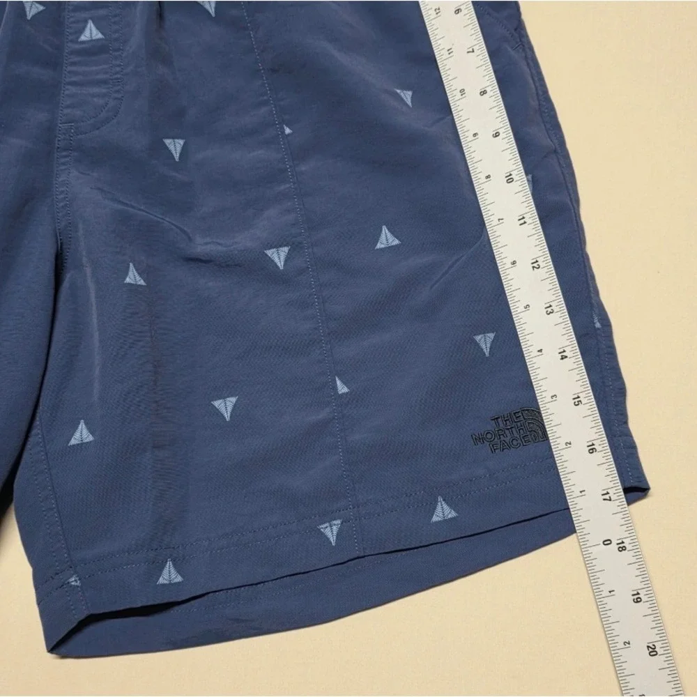 The North Face Men Class V Water Shorts Slate/Blue Print Size Large Mesh Lined